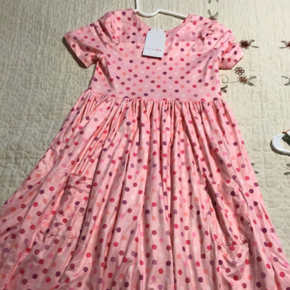 New Mila and Rose Size 9-10 Pink Polka Dot Twirl Dress